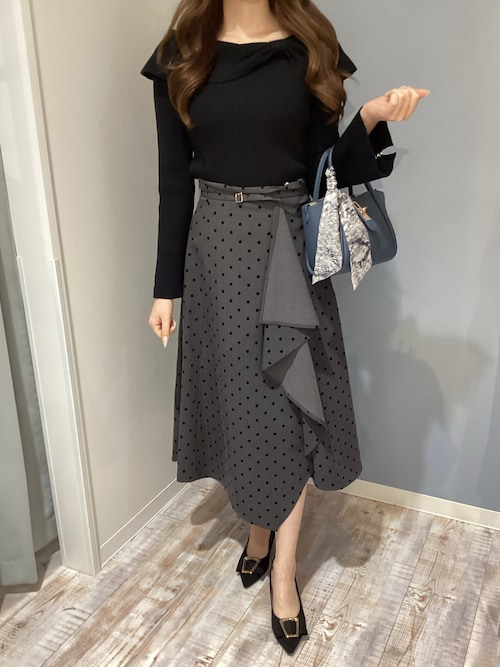 セール】2025秋冬新作 アシメリボン2wayフレア袖ニット（ニット