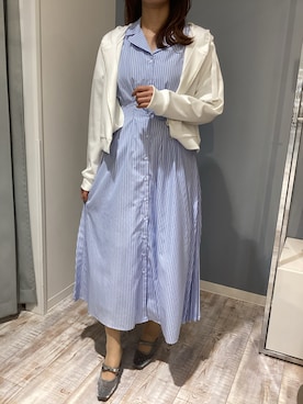 「ストライプワンピース」｜河原町OPA店さん（レディース・160cm）の春コーディネート