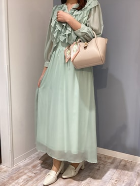 「グリーンワンピース」｜河原町OPA店さん（レディース・160cm）の春コーディネート