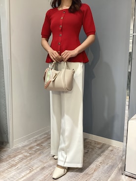 「赤×白」｜河原町OPA店さん（レディース・160cm）の春コーディネート