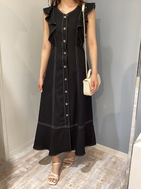 「黒ワンピ」｜河原町OPA店さん（レディース・155cm）の春コーディネート