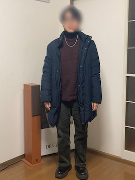 「UNIQLO（ユニクロ）のアイテム（ダウンジャケット/コート）」を使った、ロロさん（メンズ・166cm）の冬コーディネート