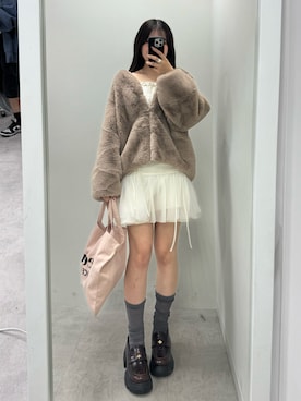 「アイテム（ノーカラーコート）」を使った、わかなさん（レディース・160cm）の秋コーディネート