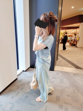 「OZOC（オゾック）のアイテム（バッグ）」を使った、kiyoさん（レディース・159cm）の夏コーディネート