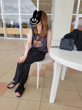 「JUNOAH（ジュノア）のアイテム（Tシャツ/カットソー）」を使った、kiyoさん（レディース・159cm）の夏コーディネート