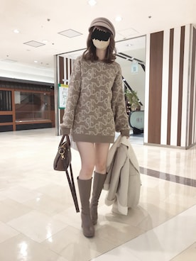 「Futier land（フューティアランド）のアイテム（ジャケット/アウター）」を使った、kiyoさん（レディース・159cm）の冬コーディネート