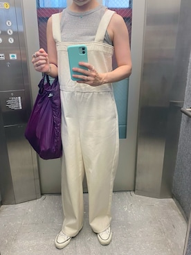 「アイテム（エコバッグ/サブバッグ、パープル系）」を使った、ahiroさん（レディース・165cm）の夏コーディネート