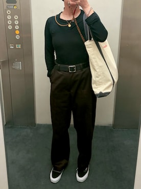 「BASERANGE（ベースレンジ）のアイテム」を使った、ahiroさん（レディース・165cm）の秋コーディネート