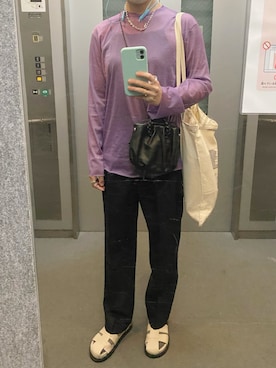 「HEREU（ヘリュー）のアイテム（バッグ）」を使った、ahiroさん（レディース・165cm）の夏コーディネート