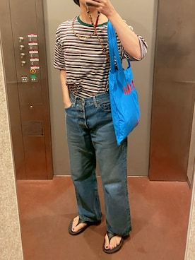 「OOFOS（ウーフォス）のアイテム」を使った、ahiroさん（レディース・165cm）の夏コーディネート