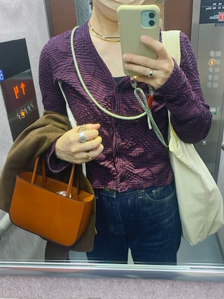 トップス 6ROKU COTTON MIX PATTERN BORDER CARDIGAN 6（ロク）の「＜6(ROKU)＞COTTON MIX PATTERN BORDER CARDIGAN