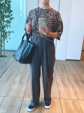 「グレースラックス」｜「アイテム（パンツ）」を使った、ahiroさん（レディース・165cm）の秋コーディネート