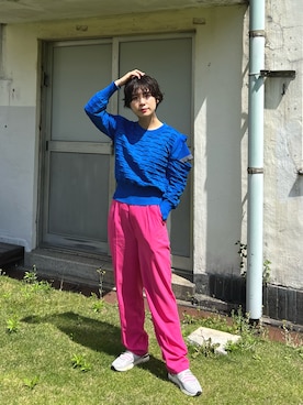 「cava cava（サヴァサヴァ）のアイテム（スニーカー）」を使った、光永さん（レディース・159cm）の春コーディネート
