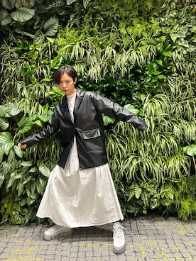 「春ワンピ」｜「アイテム（アクセサリー）」を使った、光永さん（レディース・159cm）の春コーディネート