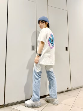 「VICTIM（ヴィクティム）のアイテム（帽子）」を使った、光永さん（レディース・159cm）の秋コーディネート