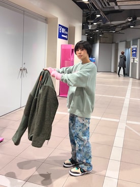 「パンツスタイル」｜「アイテム（ジャケット/アウター）」を使った、光永さん（レディース・159cm）の冬コーディネート