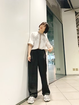 「Mayree（メイリー）のアイテム（パンツ）」を使った、光永さん（レディース・159cm）の秋コーディネート