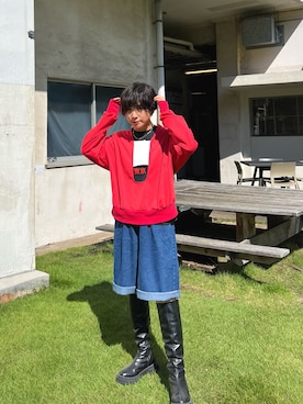 「VACANCY（ヴァカンシー）のアイテム（Tシャツ/カットソー）」を使った、光永さん（レディース・159cm）の秋コーディネート