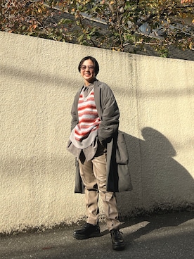 「Mayree（メイリー）のアイテム（パンツ）」を使った、光永さん（レディース・159cm）の冬コーディネート