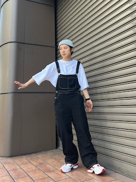 「ストリートファッション」｜「アイテム（オールインワン・サロペット）」を使った、光永さん（レディース・159cm）の秋コーディネート