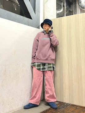 「VICTIM（ヴィクティム）のアイテム（帽子）」を使った、光永さん（レディース・159cm）の春コーディネート