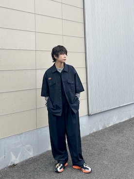 「ボーイッシュ」｜「アイテム（セットアップ）」を使った、光永さん（レディース・159cm）の夏コーディネート