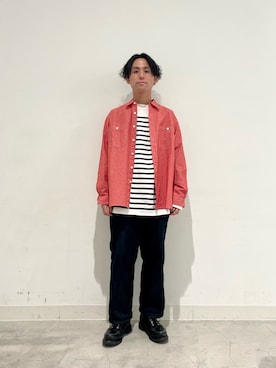 「BIG MAC（ビッグマック）のアイテム（トップス）」を使った、木山正己さん（メンズ・176cm）の春コーディネート