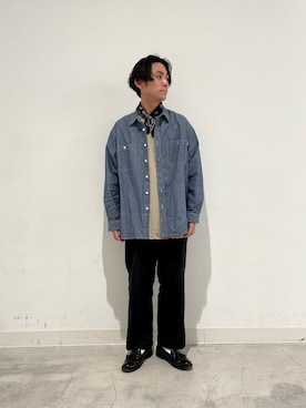 「BIG MAC（ビッグマック）のアイテム（トップス）」を使った、木山正己さん（メンズ・176cm）の春コーディネート