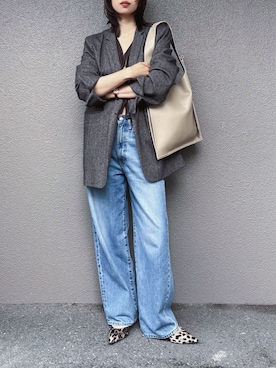 「アイテム（テーラードジャケット）」を使った、さくらさん（レディース・163cm）の秋コーディネート