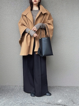 「アイテム（ニット/セーター）」を使った、さくらさん（レディース・163cm）の秋コーディネート