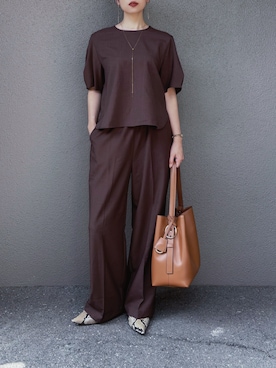 「セットアップ」｜さくらさん（レディース・163cm）の秋コーディネート