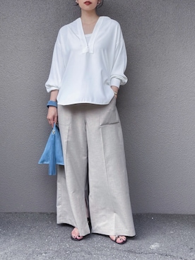 「アイテム（イヤーカフ）」を使った、さくらさん（レディース・163cm）の秋コーディネート