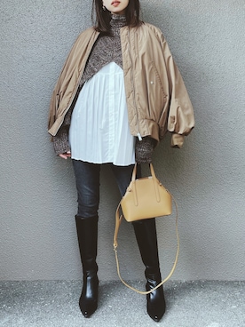 「innowave（イノウェーブ）のアイテム」を使った、さくらさん（レディース・163cm）の冬コーディネート