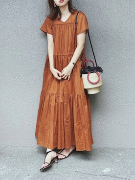 「Rouge vif（ルージュヴィフ）のアイテム」を使った、さくらさん（レディース・163cm）の夏コーディネート