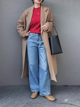 「アイテム（トートバッグ）」を使った、さくらさん（レディース・163cm・40代）の冬コーディネート