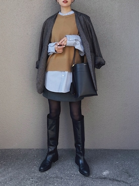 「アイテム（アクセサリー）」を使った、さくらさん（レディース・163cm）の秋コーディネート