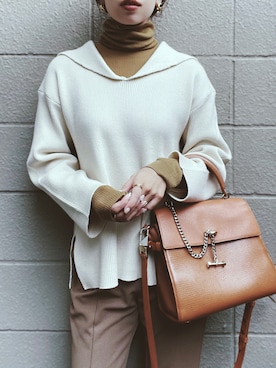 「CENE（セネ）の【CENE】セネ/ダブルライン リング（リング）」を使った、さくらさん（レディース・163cm）の秋コーディネート