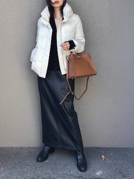 「アイテム（ネックレス）」を使った、さくらさん（レディース・163cm）の冬コーディネート