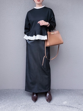 「アイテム（スウェット）」を使った、さくらさん（レディース・163cm）の秋コーディネート