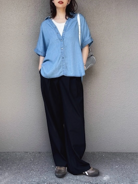 「GU（ジーユー）のアイテム」を使った、さくらさん（レディース・163cm）の夏コーディネート