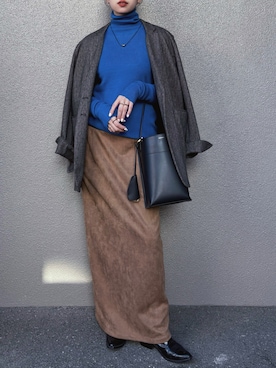 「アイテム（チョーカー）」を使った、さくらさん（レディース・163cm）の秋コーディネート