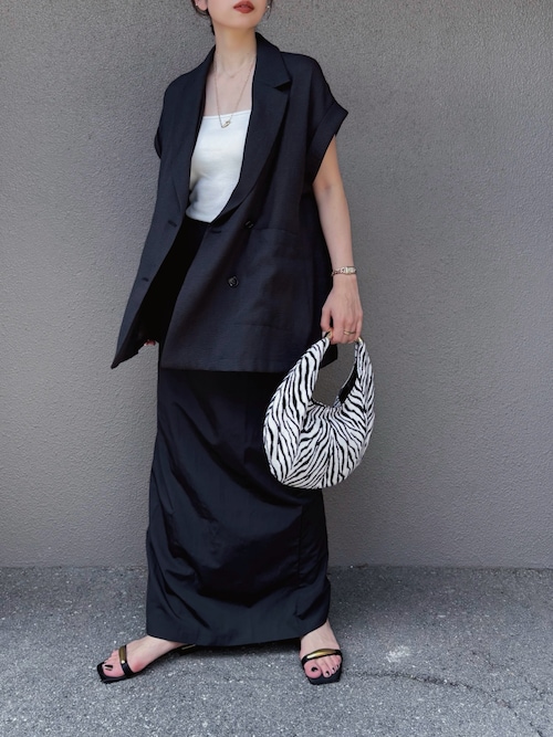 セール】【LA PEAU DE GEM】beltless nylon skirt/ベルトレス