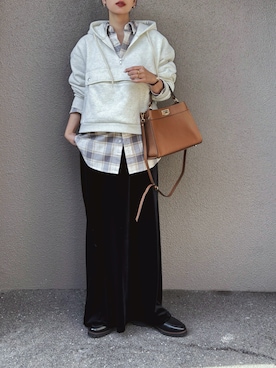 「アイテム（パーカー）」を使った、さくらさん（レディース・163cm・40代）の冬コーディネート