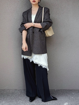 「CENE（セネ）のアイテム（アクセサリー）」を使った、さくらさん（レディース・163cm）の春コーディネート