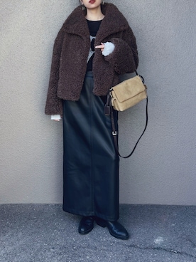 「アイテム（ピアス（両耳用））」を使った、さくらさん（レディース・163cm）の冬コーディネート