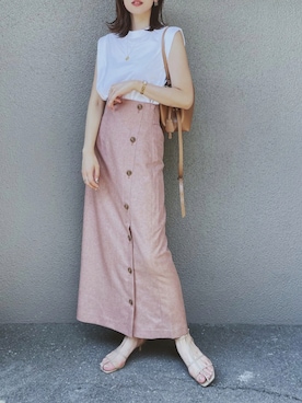 「IENA（イエナ）の《追加》GIANNI NOTARO ワンハンドルBAG◆（ショルダーバッグ）」を使った、さくらさん（レディース・163cm）の夏コーディネート