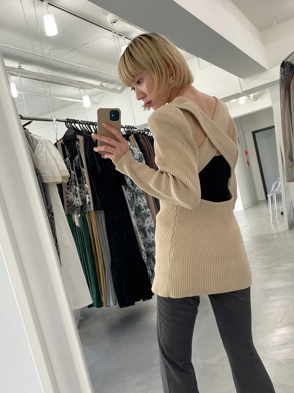 トーガ リブニットカットソー