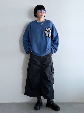 「RAGEBLUE（レイジブルー）のアイテム（ブーツ）」を使った、kanamonさん（レディース・166cm）の冬コーディネート