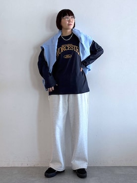 「アイテム（スウェットパンツ）」を使った、kanamonさん（レディース・166cm・30代）の冬コーディネート