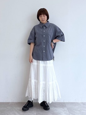 「RAGEBLUE（レイジブルー）のアイテム（スカート）」を使った、kanamonさん（レディース・166cm）の夏コーディネート